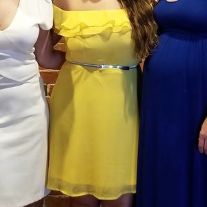 Beautiful Off the Shoulder Yellow Dress